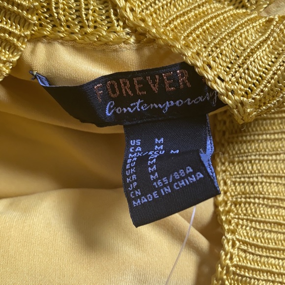 Forever 21 NWT Contemporary Knit Lon Citron Midi Dress Size Medium - Picture 8 of 13